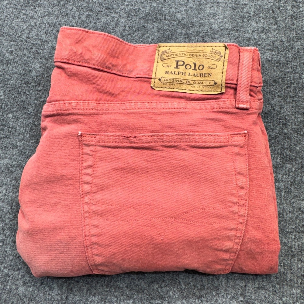 Polo Ralph Lauren Jeans Mens 36x30 Red Sullivan Slim Five Pocket Denim Nantucket
